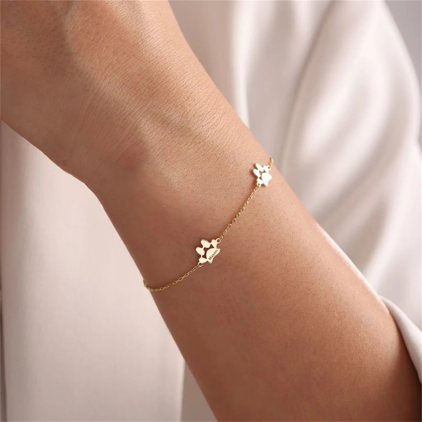 Custom Paw Name Bracelet