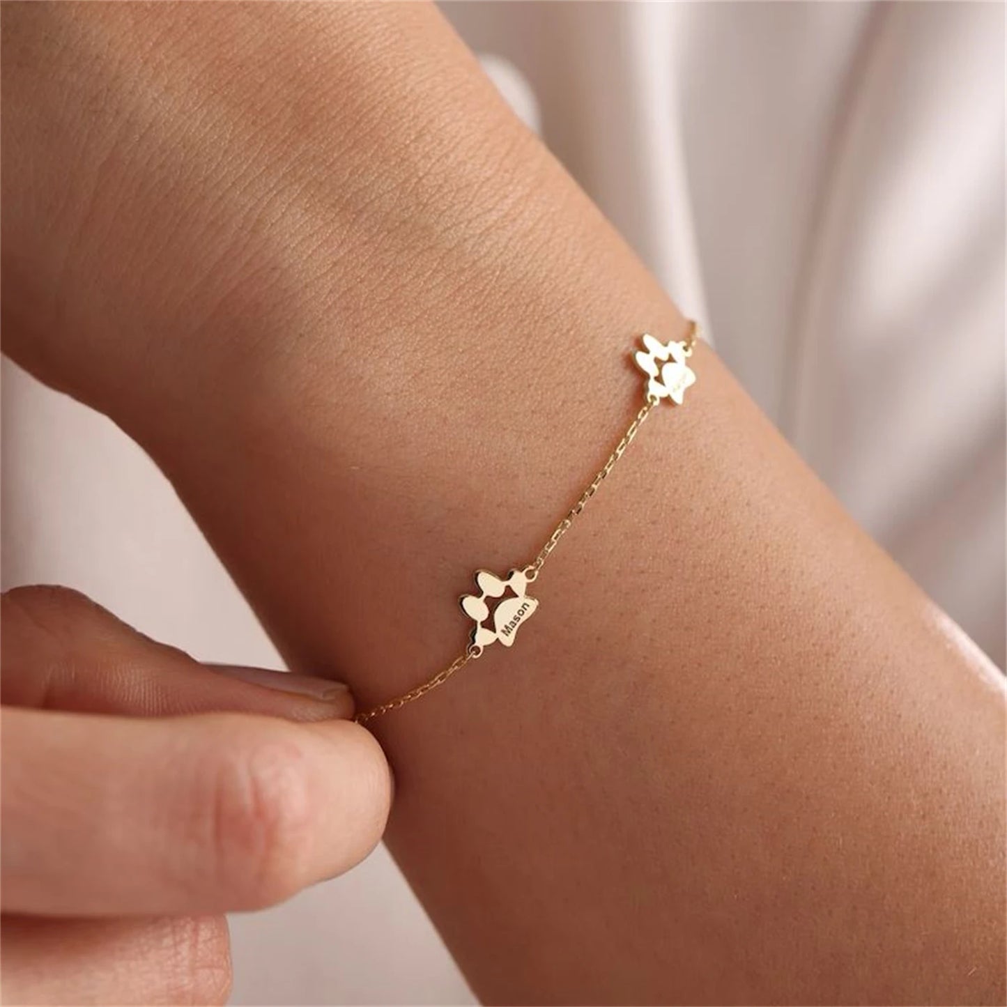 Custom Paw Name Bracelet