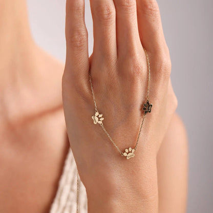 Custom Paw Print Name Necklace
